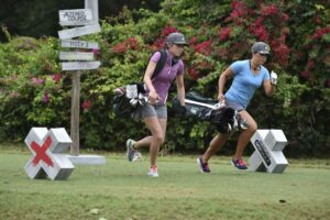 Kyla Inaba and Eileen Kelly compete as the Canadian Ninjas on Golf Channel's Altered Course.