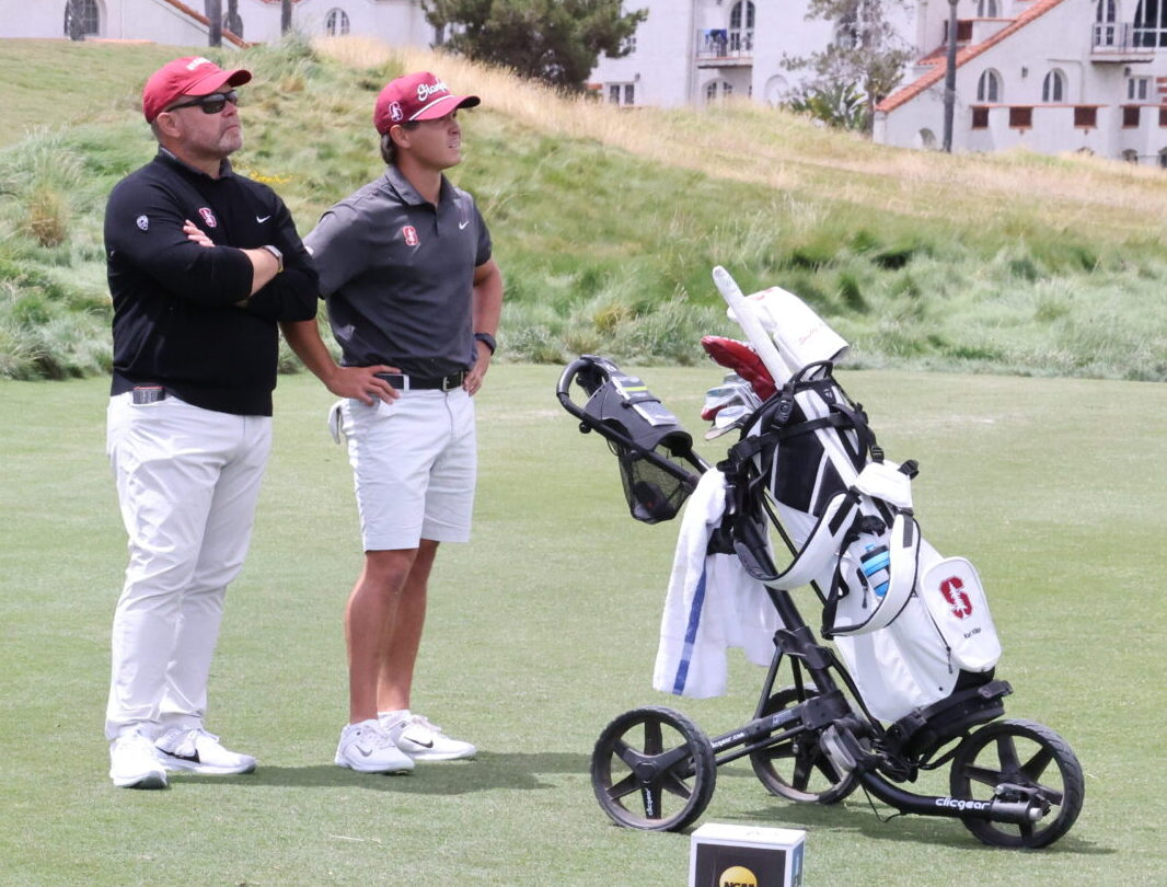 Stanford's Karl Vilips stares down Hole #16 after almost eagling the 15th.