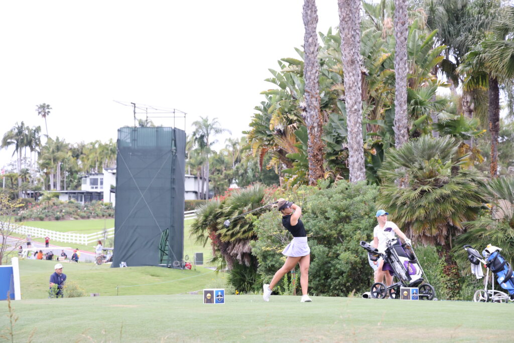 LSU women's golf tees off hole #2 at the 2024 NCAA DI Golf Championship.