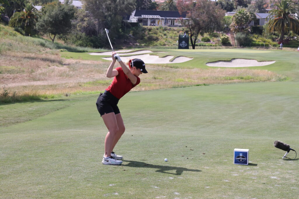 Rachel Heck was pin hunting today, allowing her to win the final match point for Stanford.