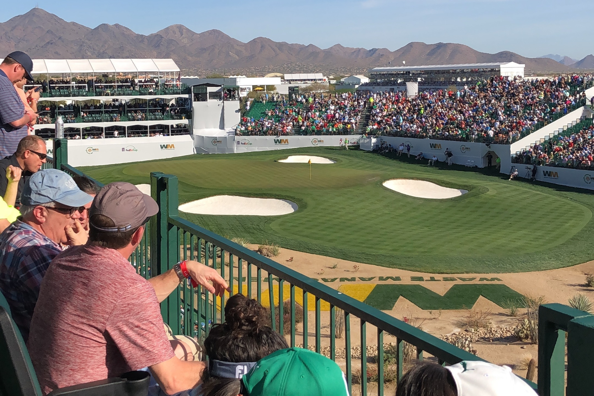 The destination of every early morning sprinter at TPC Scottsdale - the 16th hole.