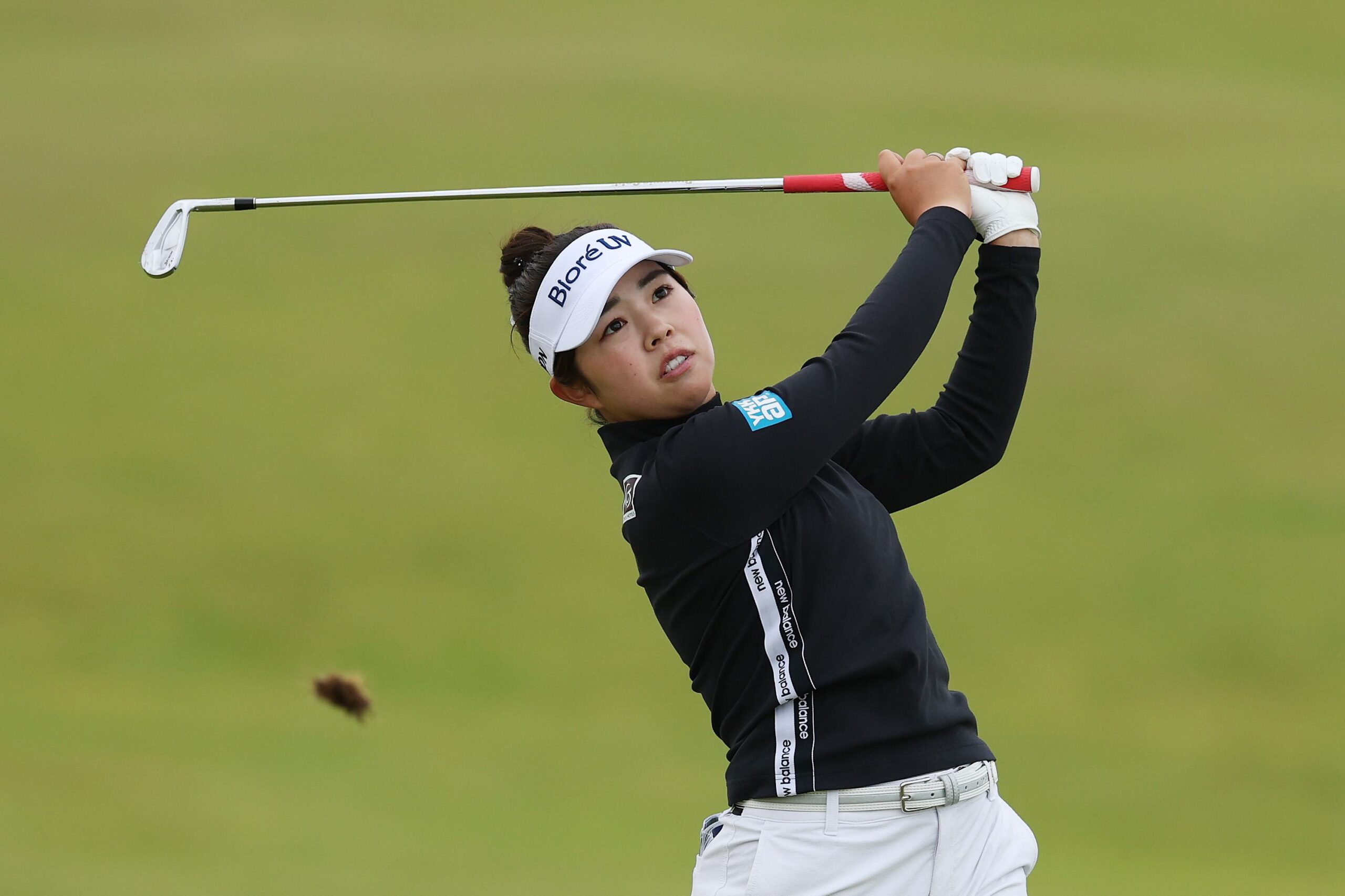 Miyu Yamashita of Japan plays her second shot on the fourth hole during the second round of the AIG Women's Open.