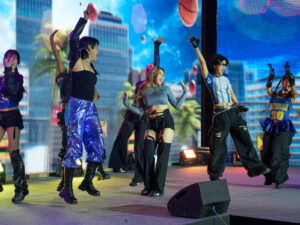 South Korean dance group BUMSUP performs at the International Crown opening gala.