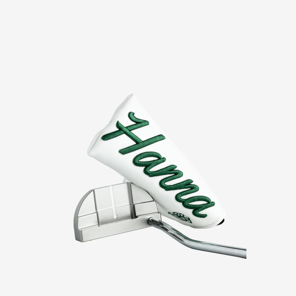 El Reno putter with its Hanna Golf headcover.