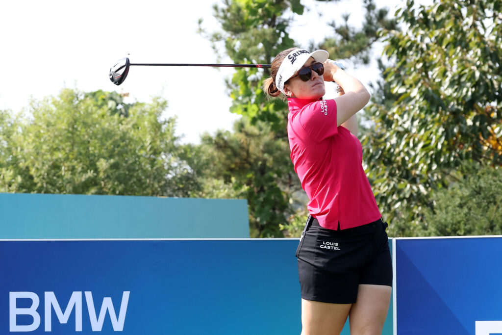 Hannah Green of Australia hits her tee shot on the 6th hole during the first round of the 2024 BMW Ladies Championship.