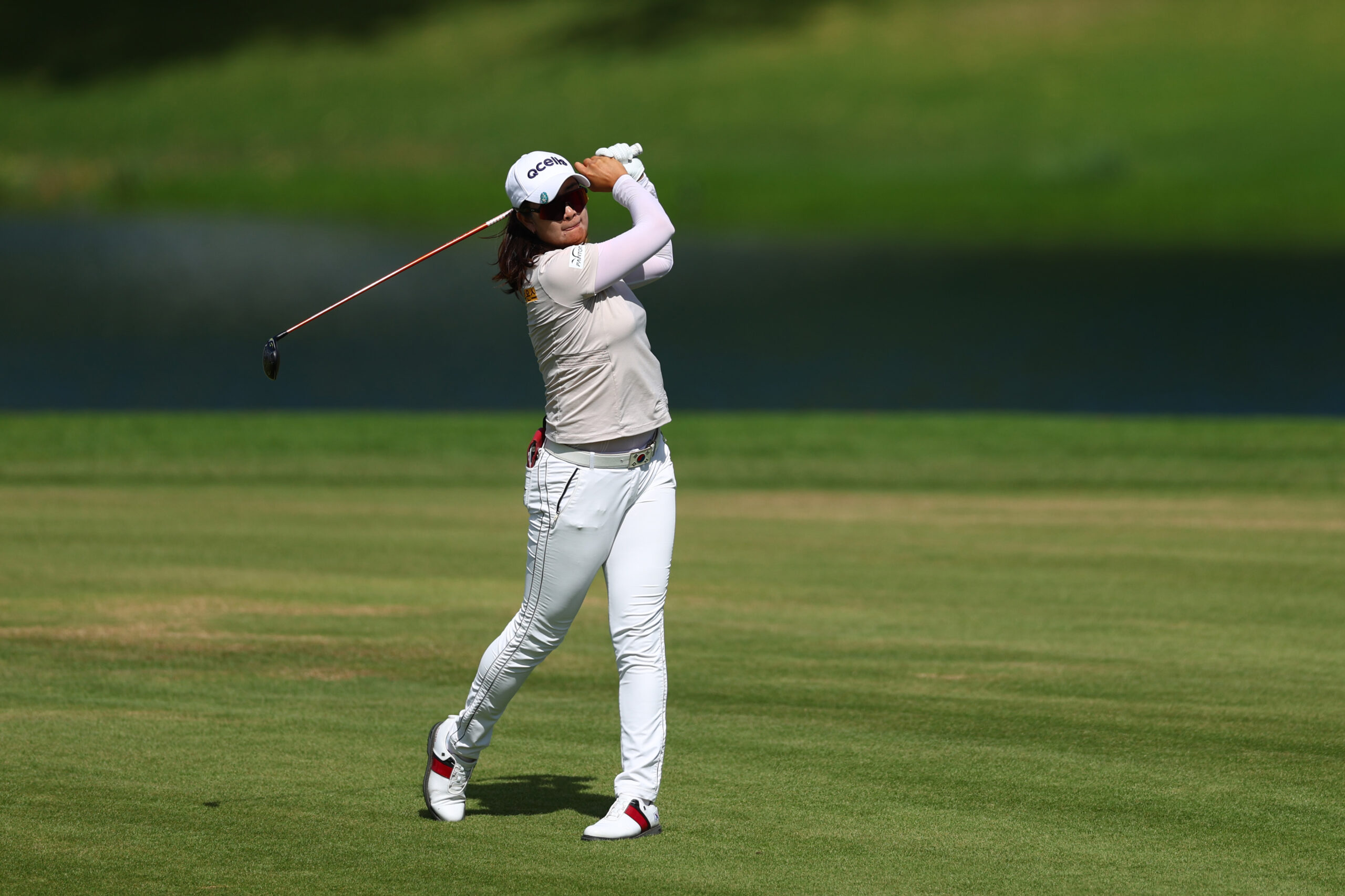 A Lim Kim of South Korea plays a shot on the fifth hole during the third round of the 2024 LOTTE Championship presented by Hoakalei.