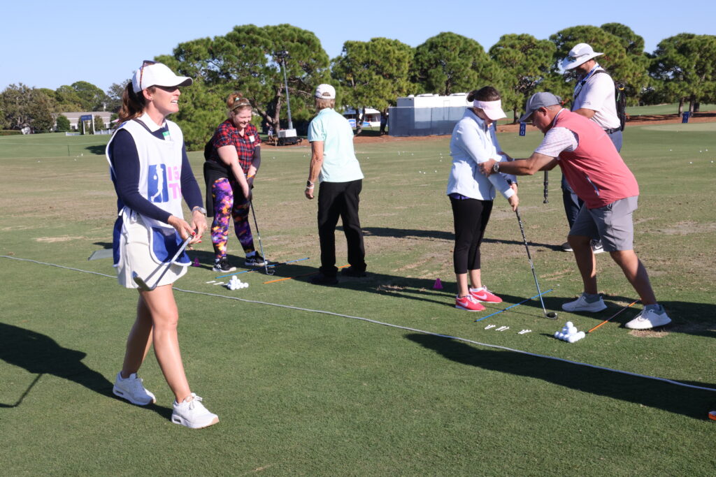Nathalie Sheehan leading the driving range portion of the I Got This clinic. 