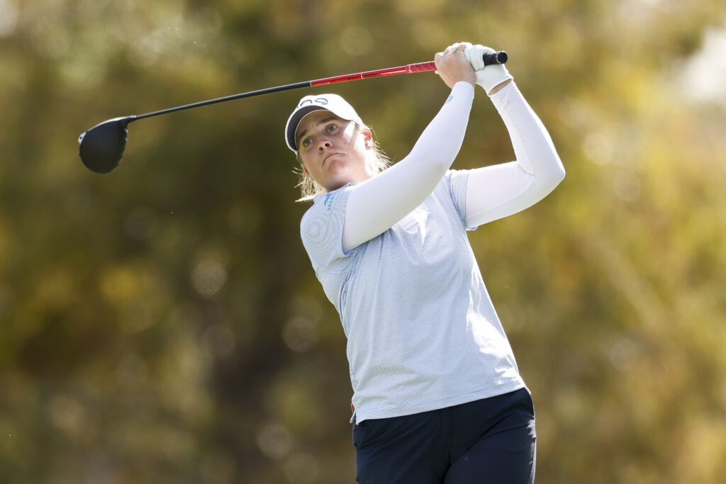 Lauren Coughlin hits a tee shot on the third hole during the second round of the 2025 Grant Thornton Invitational.