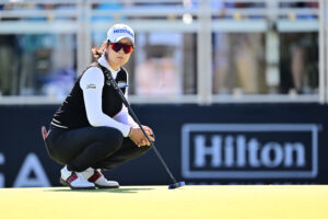 A Lim Kim of South Korea on the ninth green during the first round of the 2025 Hilton Grand Vacations Tournament of Champions.
