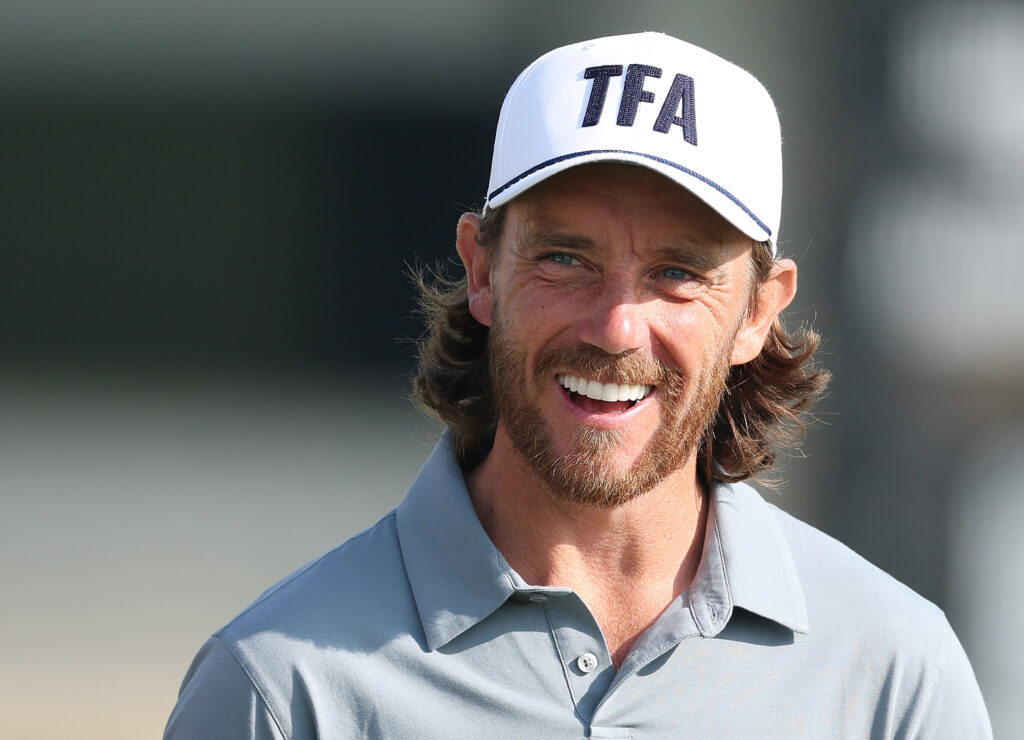 Tommy Fleetwood is pictured during practice prior to the 2026 Dubai Invitational at Dubai Creek Resort.