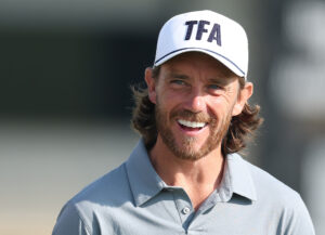 Tommy Fleetwood is pictured during practice prior to the 2026 Dubai Invitational at Dubai Creek Resort.