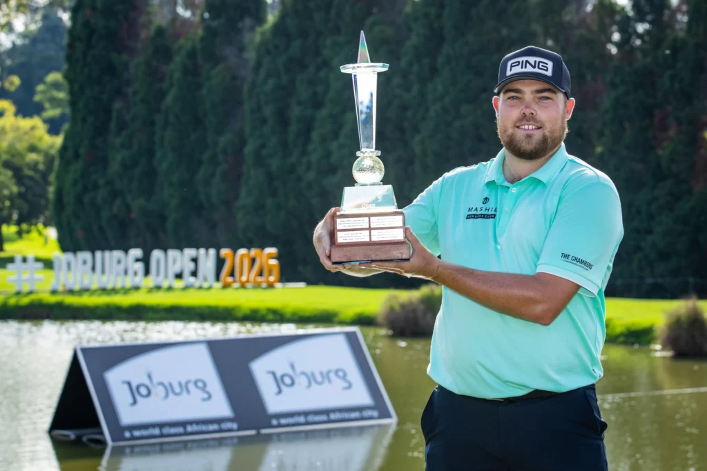 The 2026 Joburg Open is Dan Bradbury's second time hoisting this trophy.