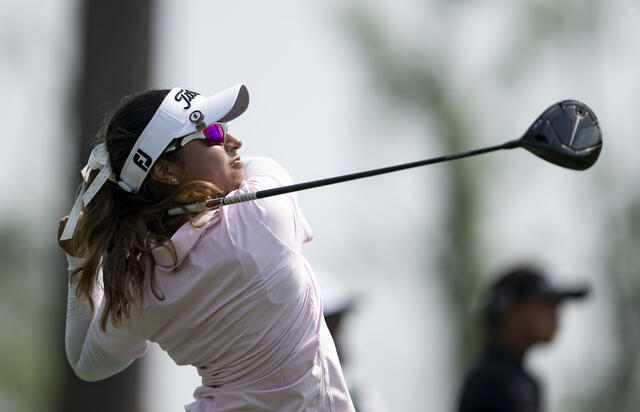 Maria Jose Marin tees off the 18th hole during Round 2.