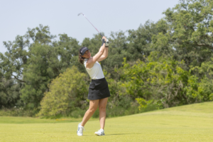 Cara Gainer of England, the defending champion of the 2026 Lalla Meryem Cup, plays in the pro-am.