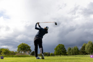 Last year's winner Shannon Tan tees off during the pro-am.