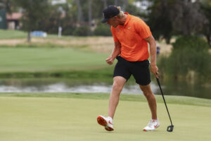 The Cowboys celebrating during the NCAA Division I Men’s Golf Championship held at the Omni La Costa.