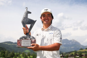Kota Kaneko hoists his first DP World Tour trophy at the 2026 Austrian Alpine Open.