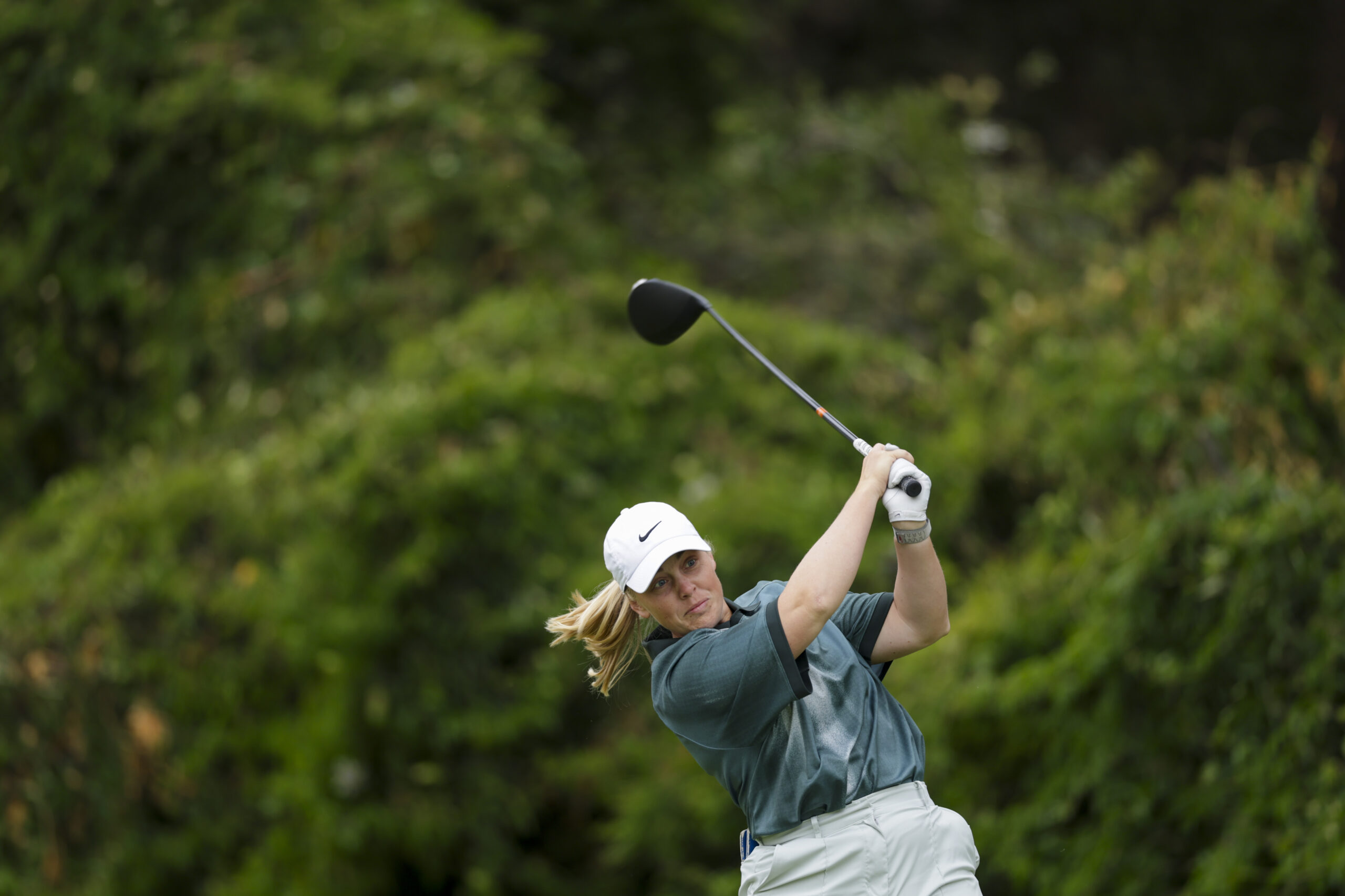 Maja Stark plays her shot on the 12th hole during a practice round ahead of the 2026 U.S. Women's Open Presented by Ally at The Riviera Country Club.