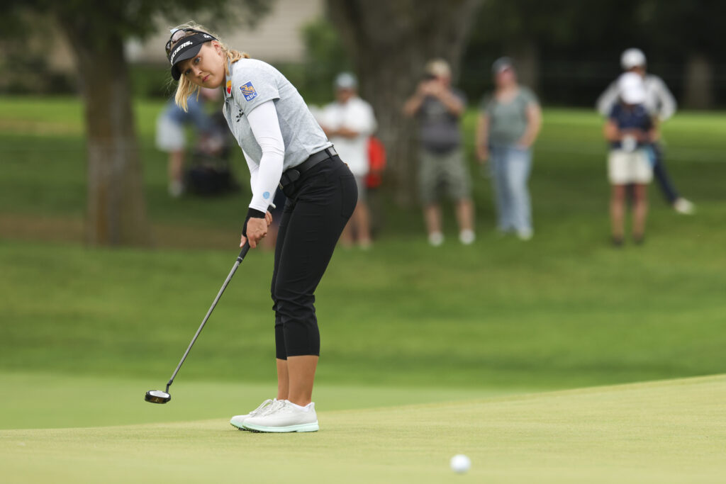 Brooke Henderson putts on the 11th hole during the final round of the 2026 KPMG Women's PGA Championship.