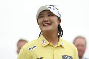 Haeran Ryu smiles after winning the 2026 KPMG Women’s PGA Championship.