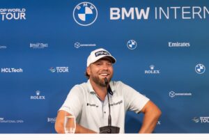Daniel Brown speaks with the press ahead of the 2026 BMW International Open.