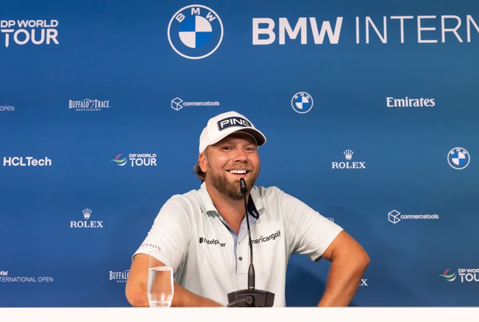 Daniel Brown speaks with the press ahead of the 2026 BMW International Open.