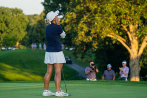 Mia Hammond birdies her last hole to win the inaugural Greater Toledo Classic in 2025.