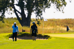 An Epson Tour player walks the Buffalo Dunes Golf Course ahead of the 2026 Dream First Bank Charity Classic.