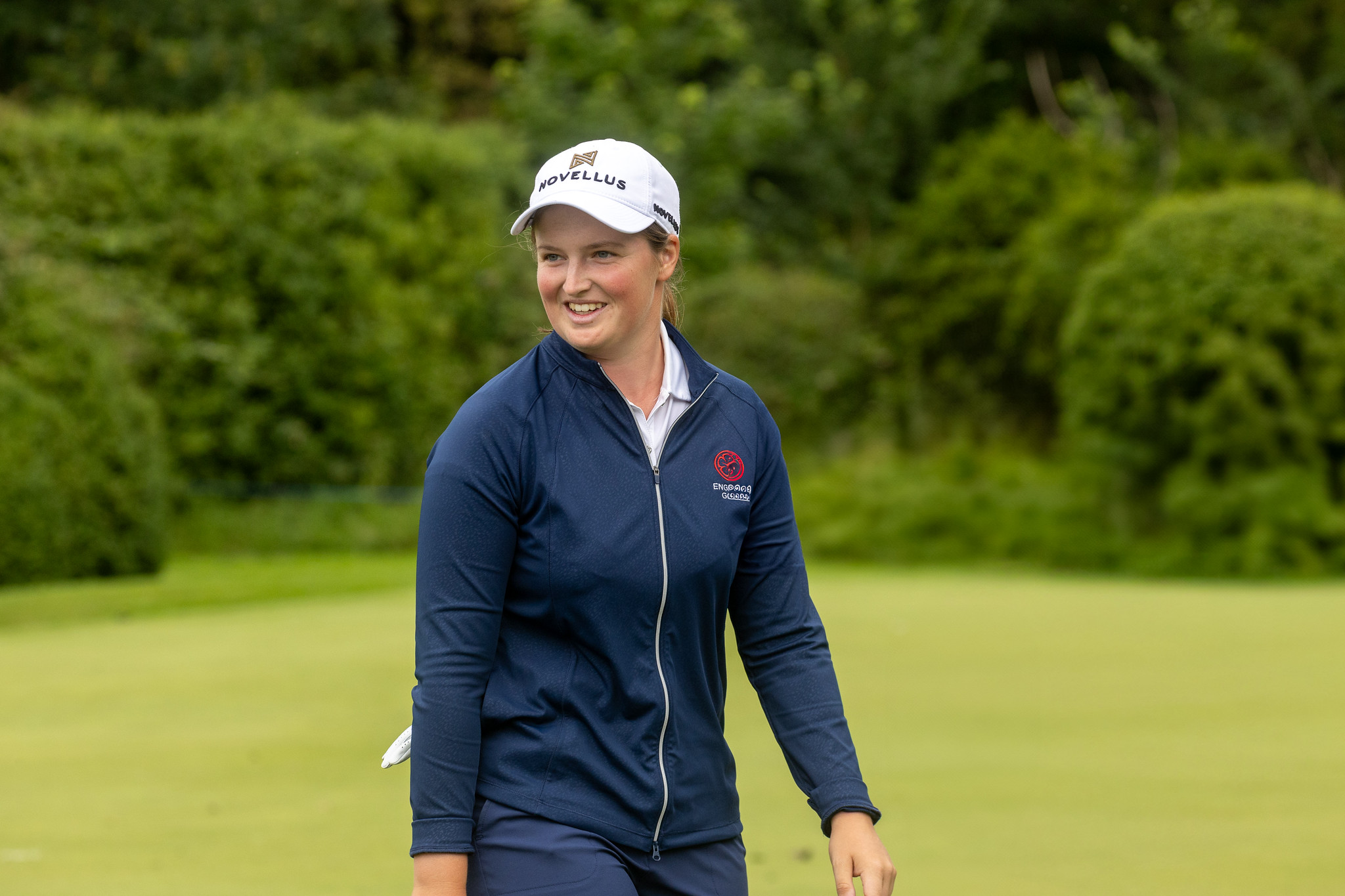 Lottie Woad smiles during the third round of the 2025 KPMG Women's Irish Open.