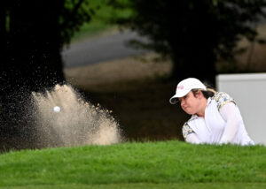Eleanor Givens hits out of a sand trap before winning the 2026 VP Bank Swiss Ladies Open.