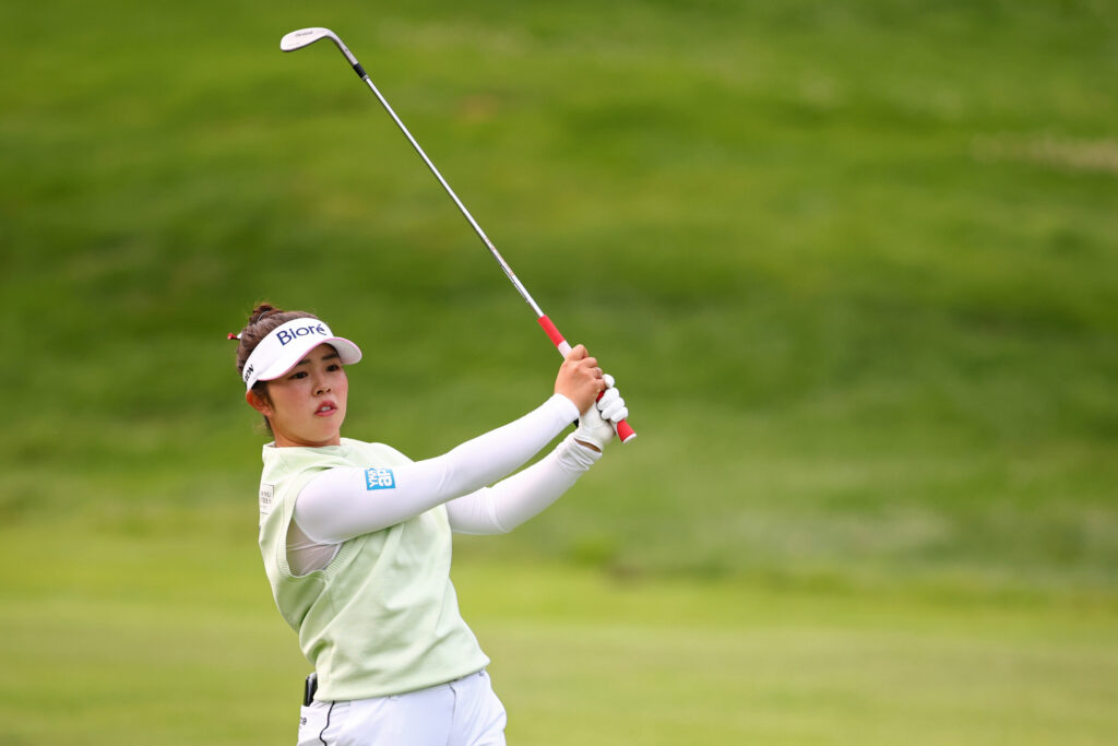 Miyu Yamashita of Japan plays a shot on the 15th hole during the final round of the 2026 CPKC Women's Open.