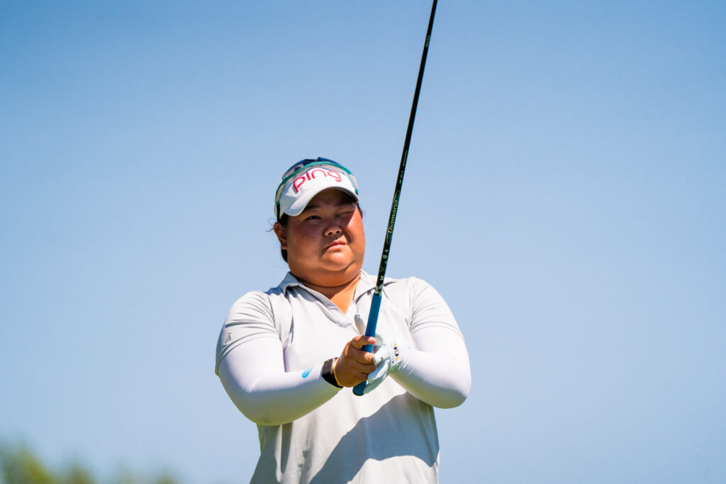 Mirabel Ting lines up a shot at the 2026 Dream First Bank Charity Classic.