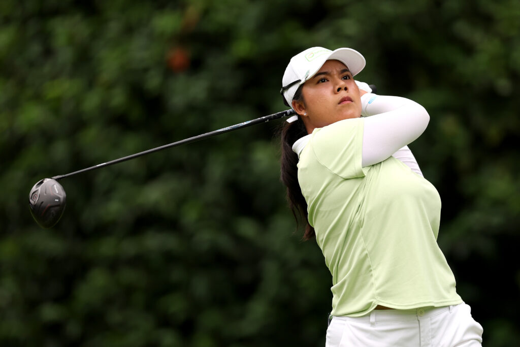 Arpichaya Yubol of Thailand plays her shot from the fifth tee during the third round of the 2026 Standard Portland Classic.