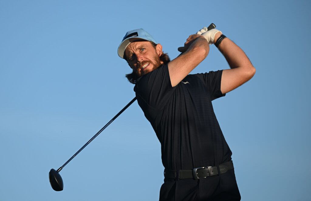 Tommy Fleetwood of England plays a shot during the pro-am prior to the 2026 FedEx Open de France.