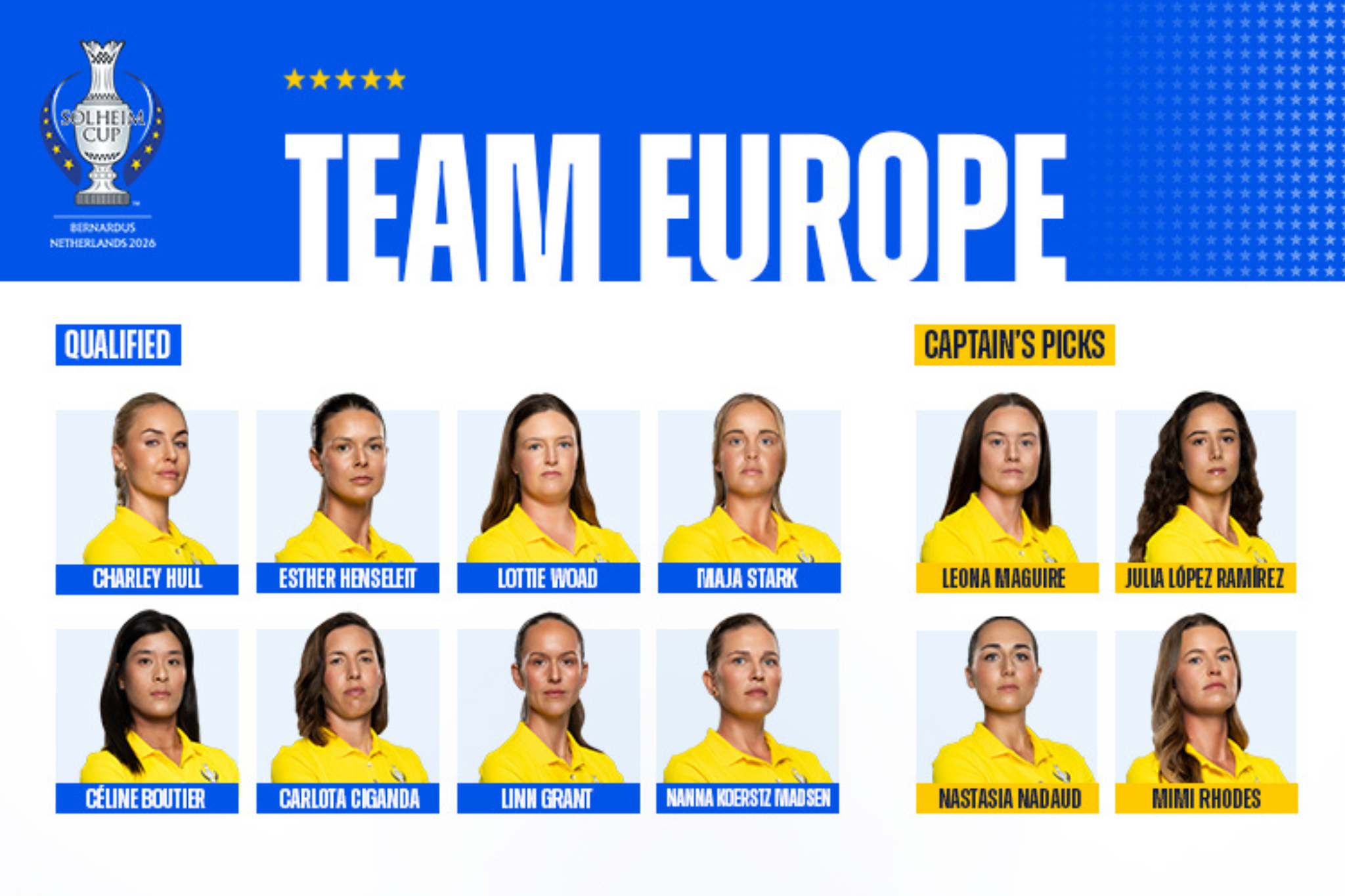 Meet the 2026 European Solheim Cup Team.