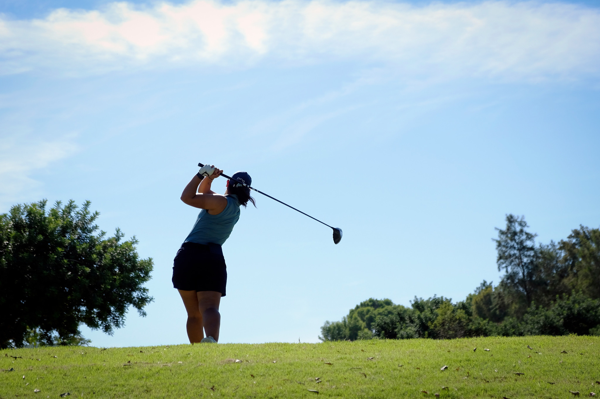 Thalia Martin of England tees off in a practice round at the 2026 La Sella Open.