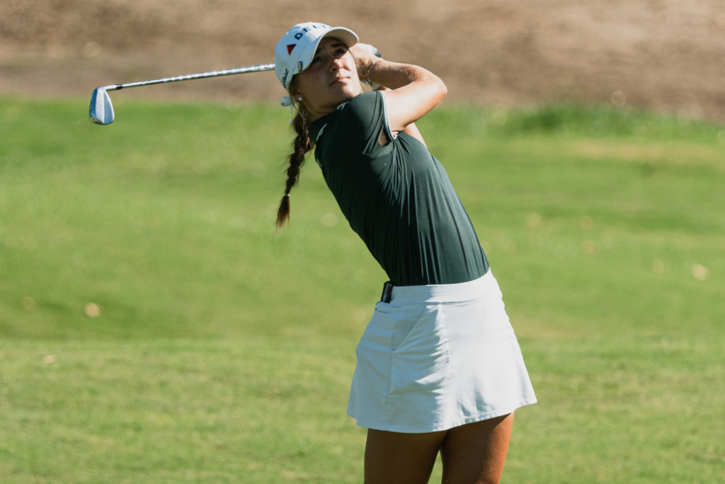 Rachel Kuehn playing in the 2026 Epson Tour Championship. 
