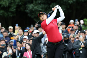 Sei Young Kim of South Korea hits her tee shot on the 2nd hole during the third round of the 2025 BMW Ladies Championship.